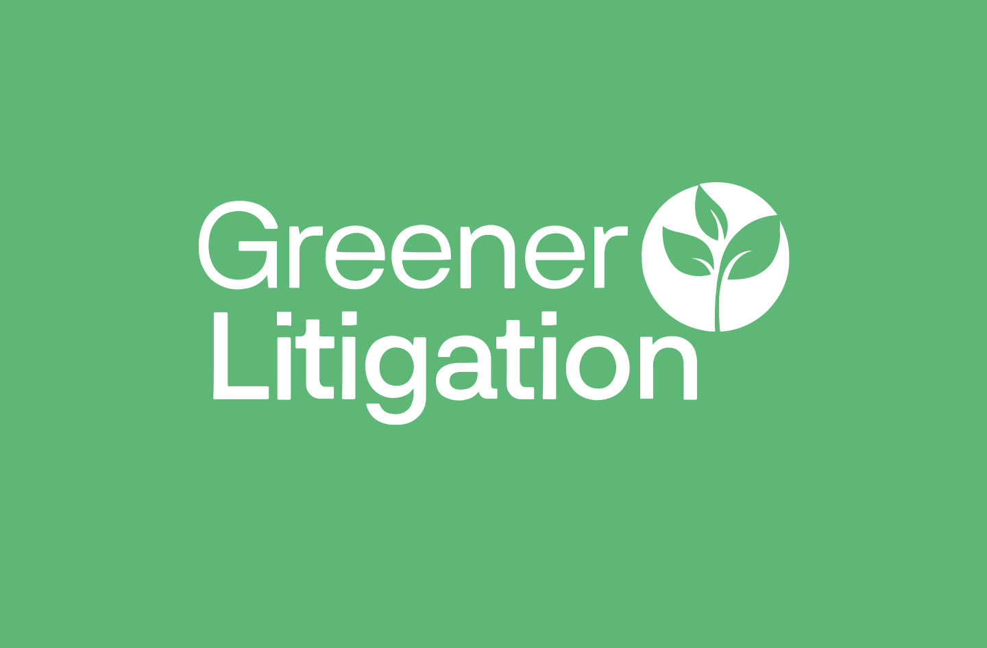 Greener Litigation Pledge logo in green with a leaf. Russell-Cooke is a signatory to the Greener Litigation Pledge. 