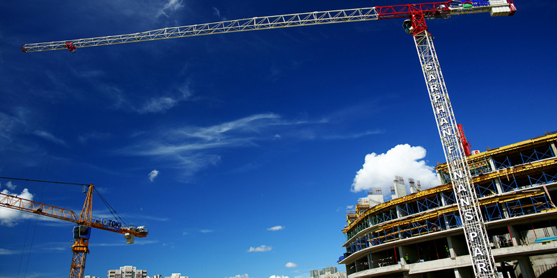 construction site, cranes