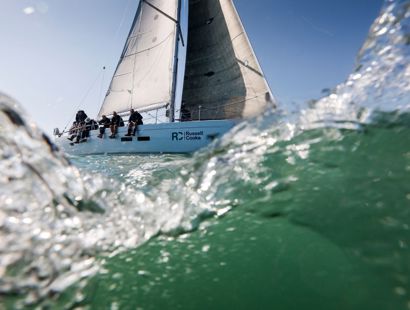 Russell-Cooke regatta yacht on the Solent Portsmouth