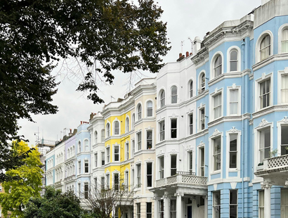 Colourful Georgian houses with bay windows in London, UK. Possession proceedings reimagined—new grounds and tighter restrictions