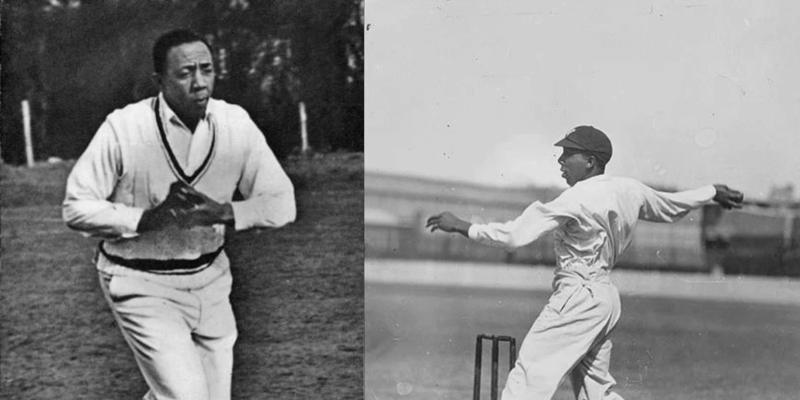 Learie Nicholas Constantine, bowling whilst playing for the 1923 West Indies touring team