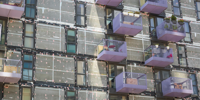 Cladding work close up