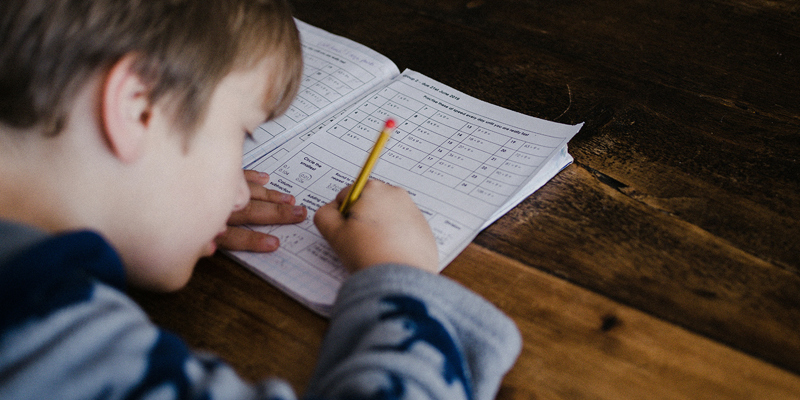 Child doing homework