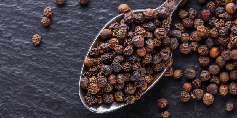 Close up of peppercorns