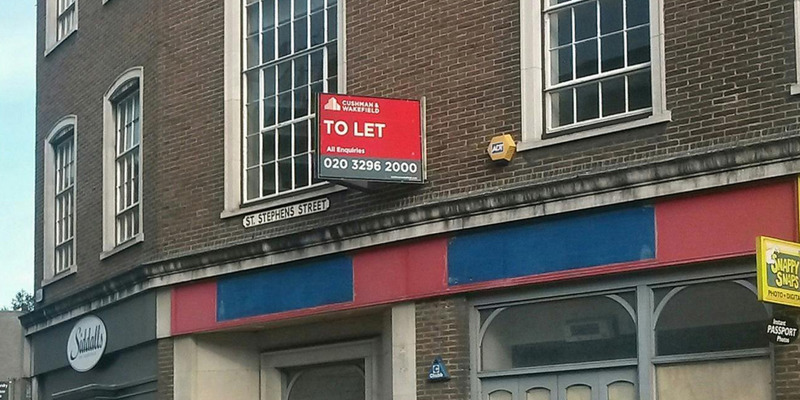 a vacant high-street premises.