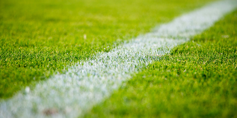 Close up of a football pitch